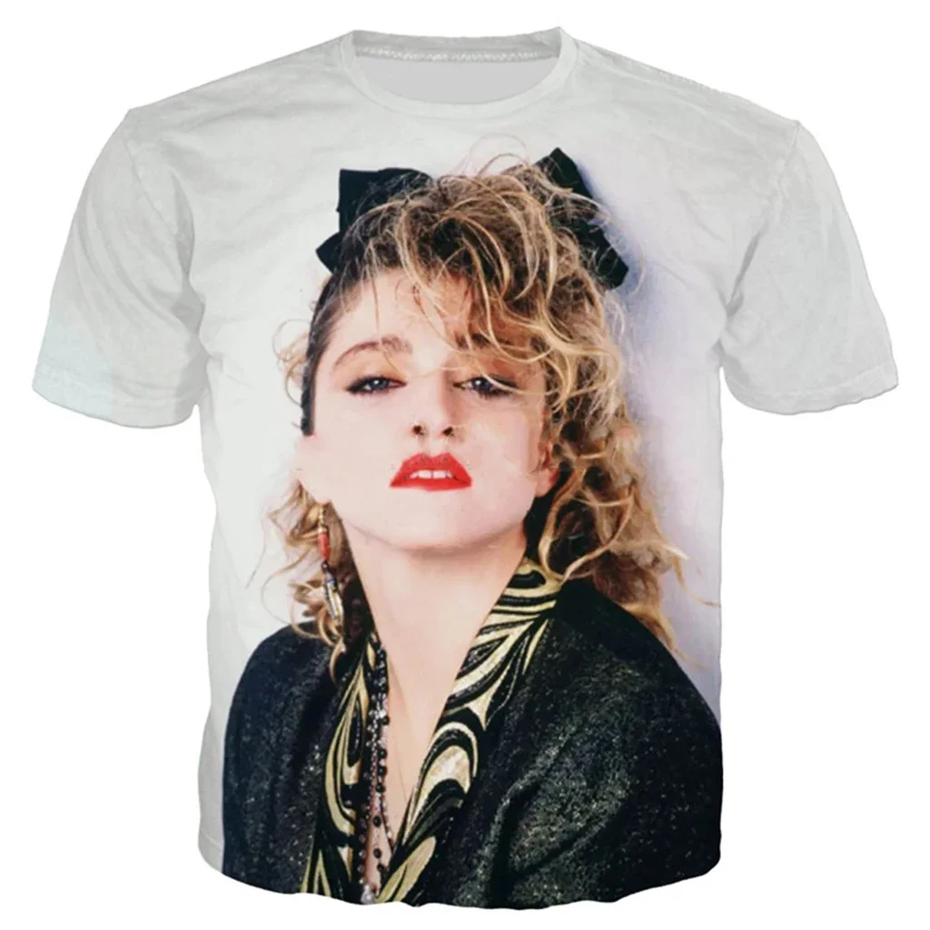 Sexy Singer Madonna 3D Printed T-shirt Men's and Women's Summer Harajuku Street Clothing Short Sleeve Fashion Casual Oversized T