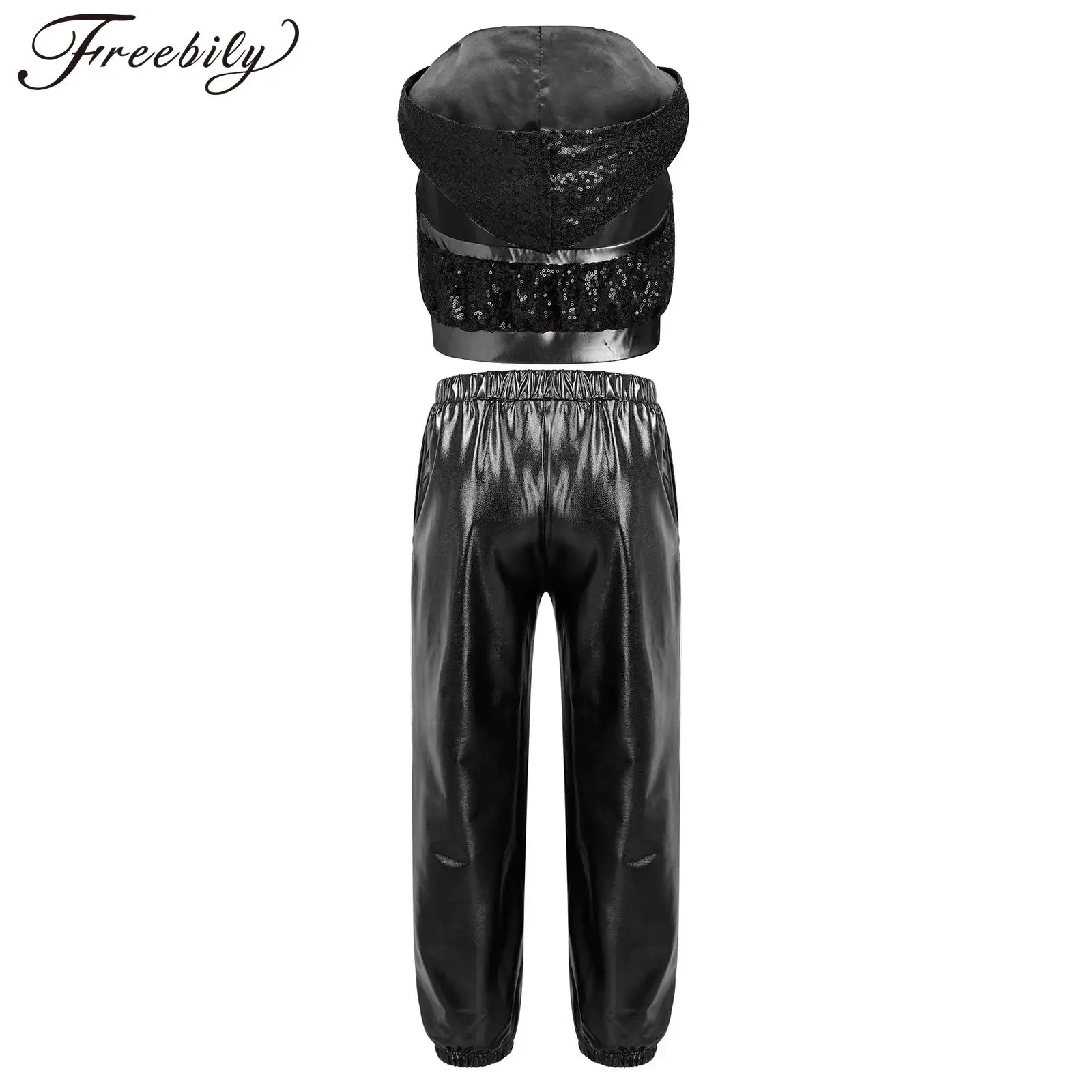 

Детские танцевальные костюмы в стиле хип-хоп для девочек, блестящие джазовые костюмы с пайетками, модная одежда для уличных фестивалей, комплекты одежды для детей