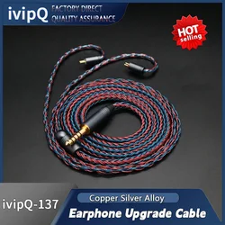 IvipQ-Cable de actualización de auriculares de aleación plateada de cobre de 16 núcleos, enchufe de 2,5/3,5/4,4mm, MMCX/2PIN 0,78/QDC para ST10/M1 Pro SENFER DT6/MT300