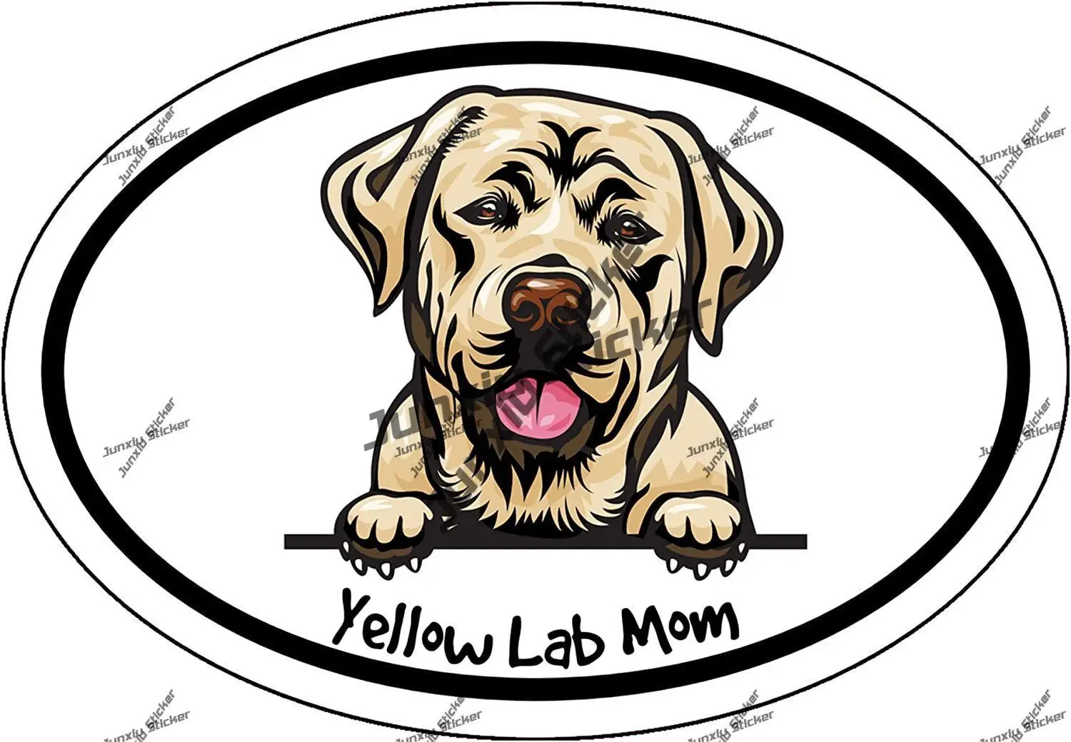 Yellow Lab Mom Decal Oval Labrador Dog Breed Sticker for Bumper Laptops Tumblers Windows Cars Trucks Walls Pickup Camper