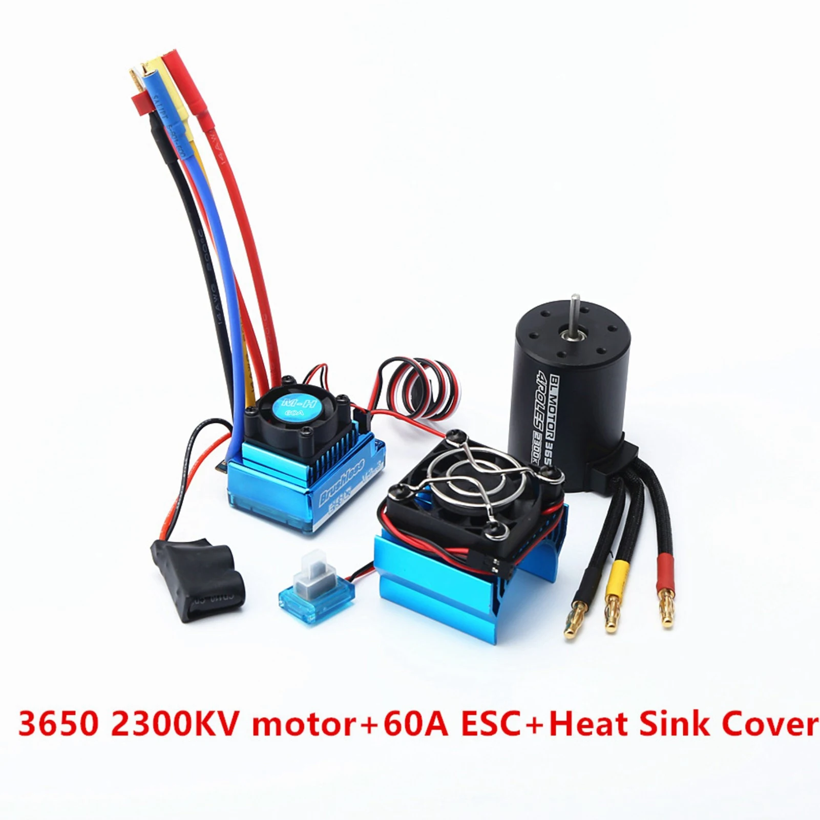 

3650 2300KV Brushless Motor with 80A ESC Heat Sink Cover Combo Replacement HSP HPI Wltoys 1:8/1:10 Remote Control Car Boat Part
