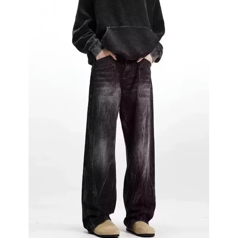 

GIOIOMen's Jeans, осень и зима 2022, новые высококачественные американские потертые винтажные свободные прямые мужские брюки в стиле ретро