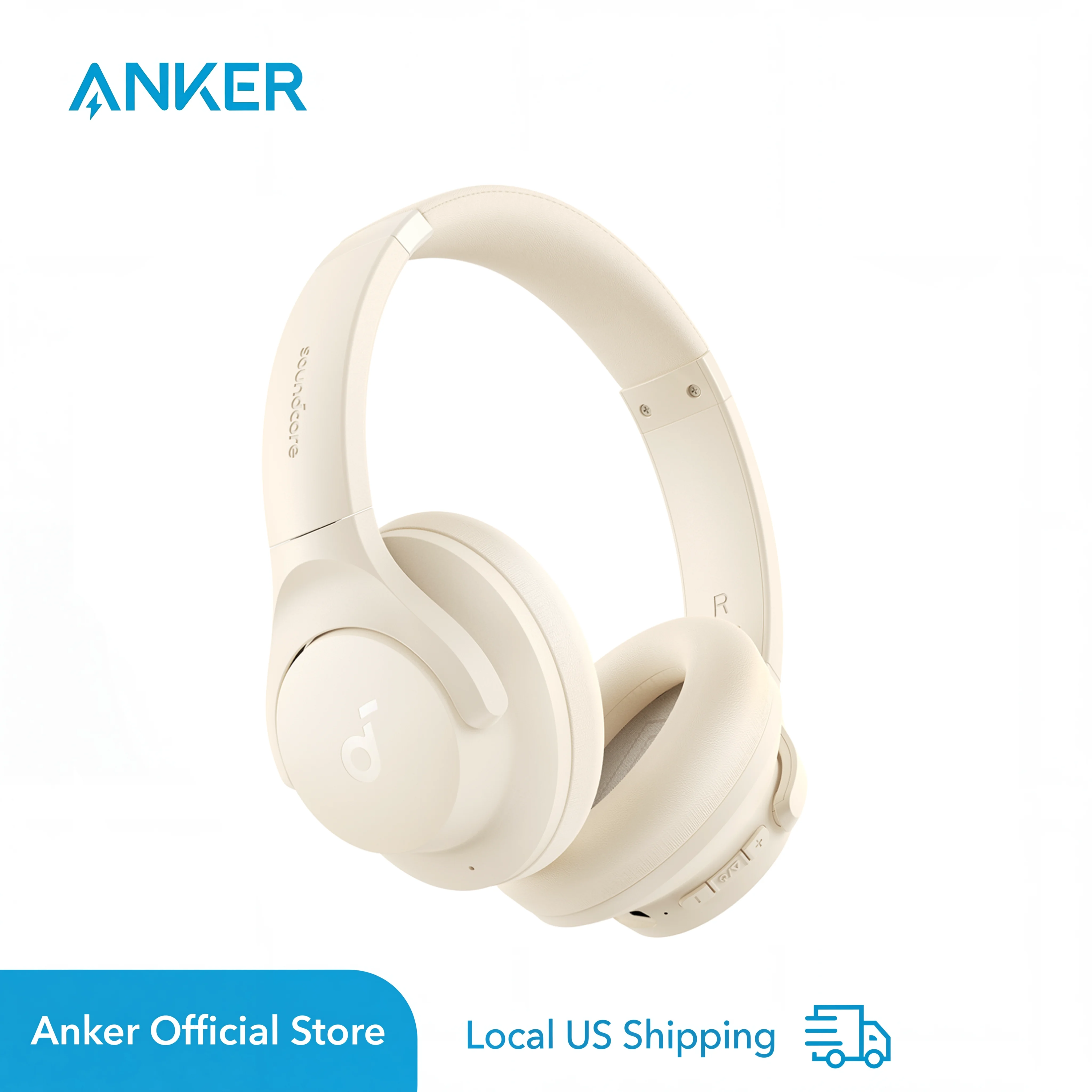 Soundcore by Anker Q20i Hybrid Active Noise Cancelling Headphones, Wireless Over-Ear Bluetooth, 40H Playtime  (Refurbished)