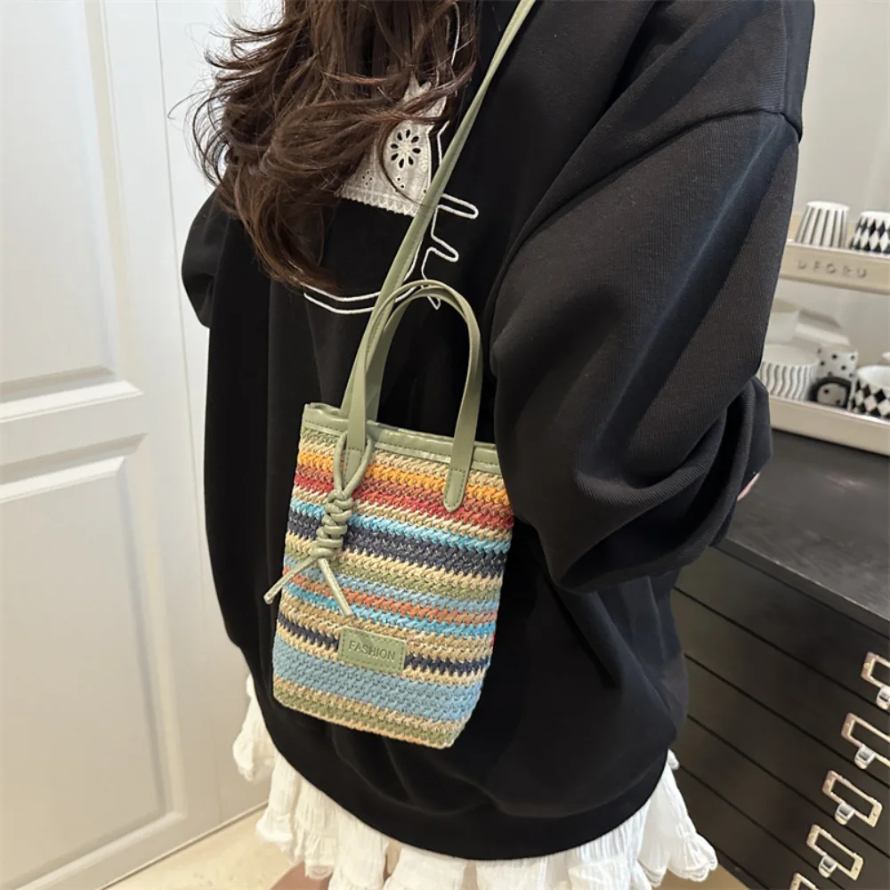 Color Blocking Bag Contrasting Phone Bag Striped Shoulder Bag Simple For Shopping Daily Commuting Dates
