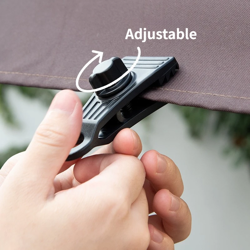 10PCS Outdoor Tent Clip Windproof Fixing Clips Camping Heavy-duty Tent Guy Line Hooks Tarpaulin Rope Fasteners for Tarps Awnings