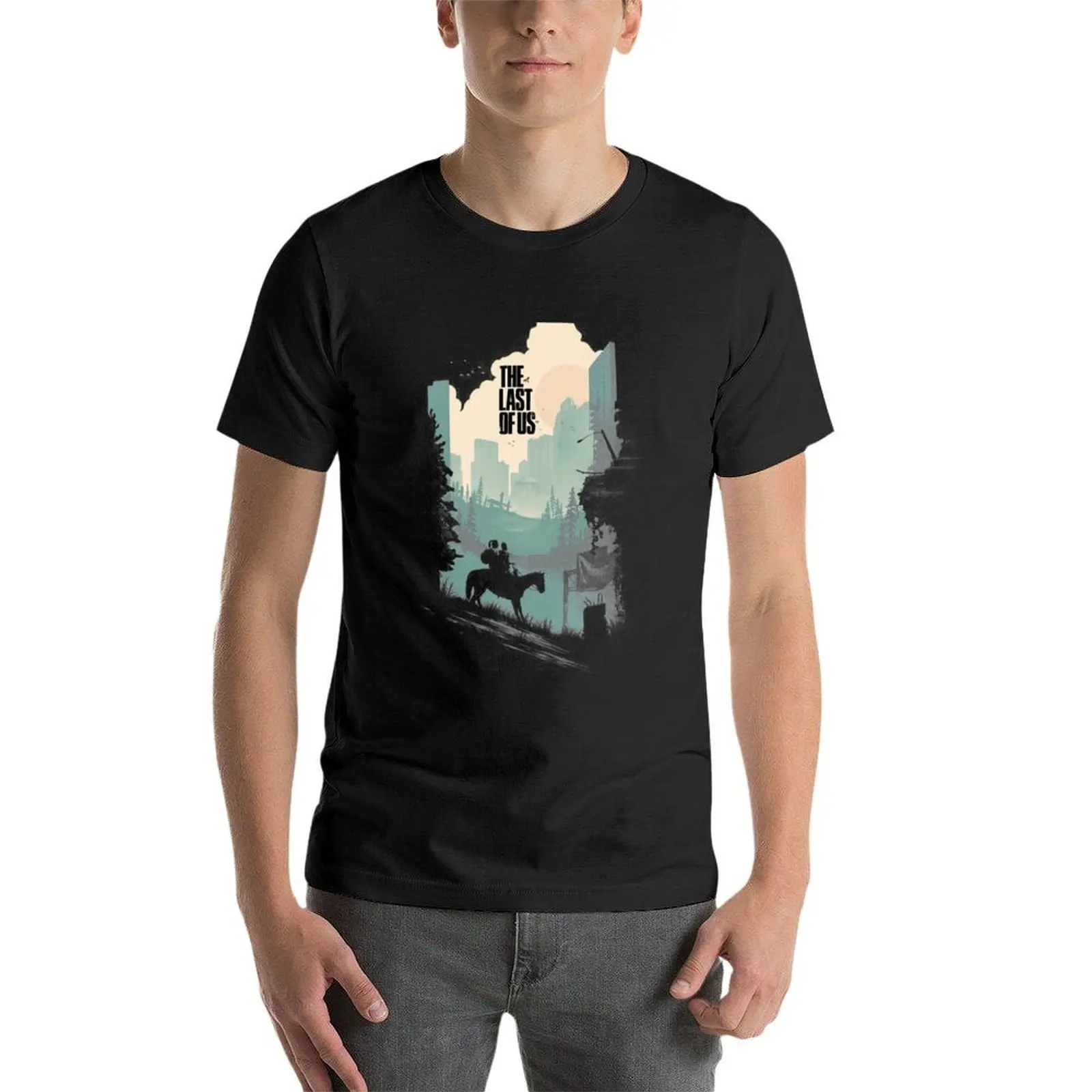 Men's Last of Us, Joel e Ellie, camiseta de família, tops de verão, gráfico simples