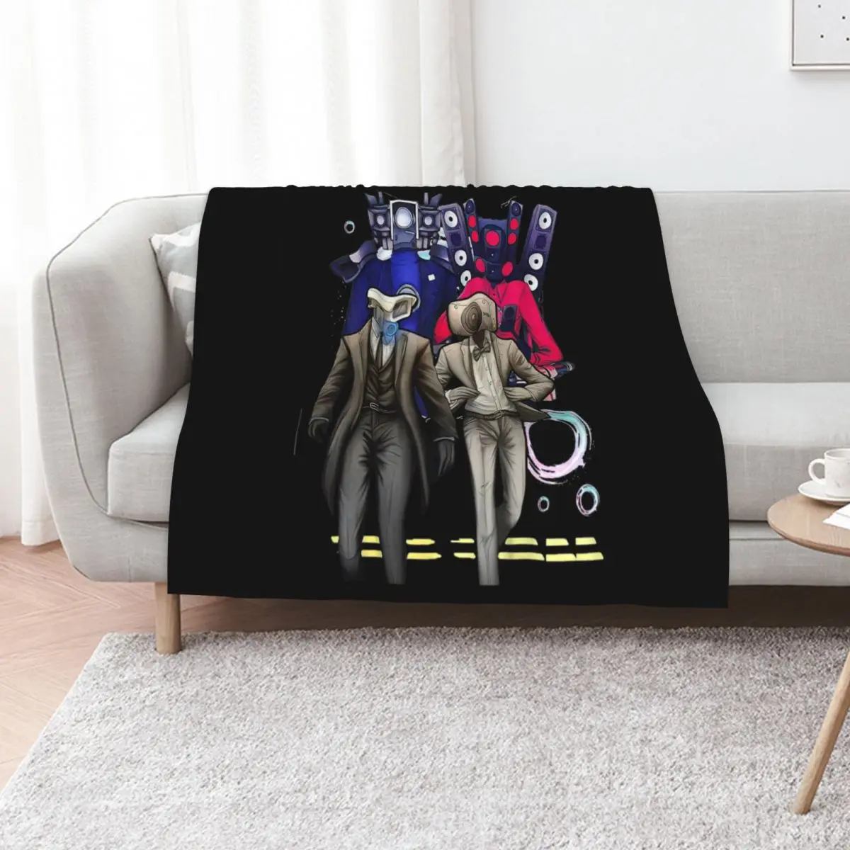 Caméraman and Speákerman Funny Throw Blanket blankets and throws Luxury Throw Hairys for babies Luxury Brand Blankets