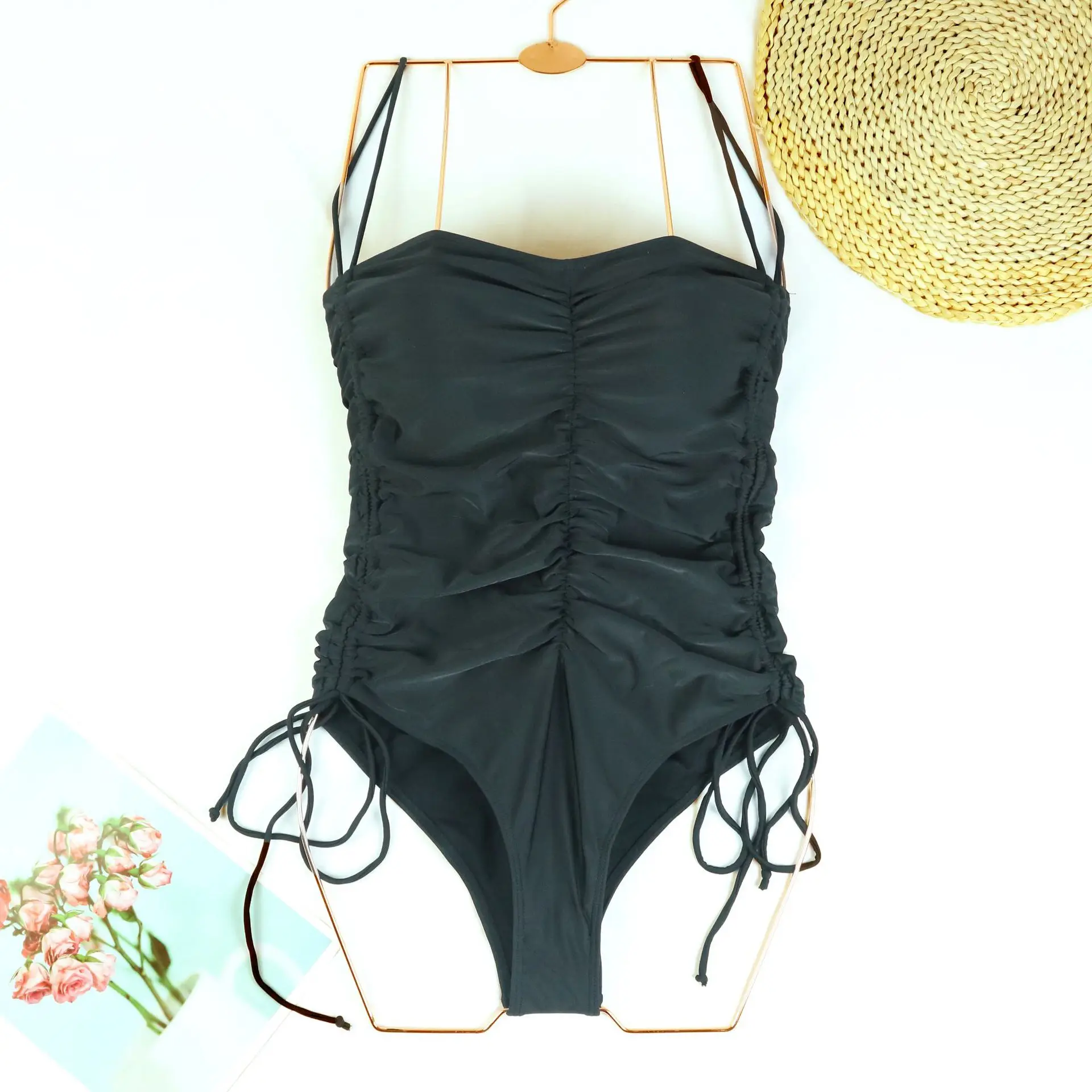 Women's One Piece Swimsuits Solid Fashion Swimming Wear Sexy String One-piece Bikinis for Women Bathing Suit Swimwear Clothing