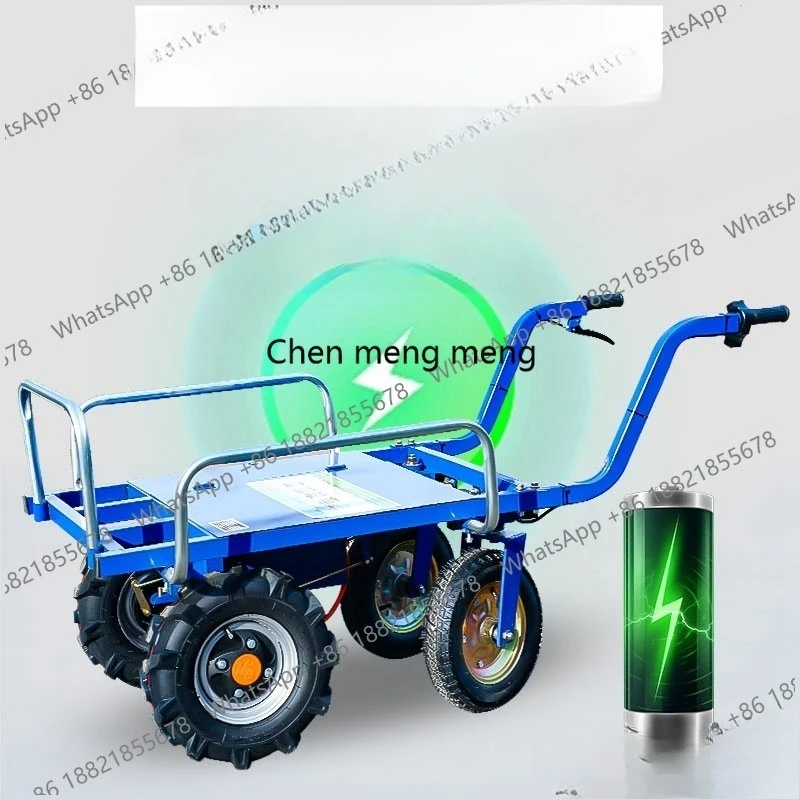 

Electric chicken bus carrying four-wheeled trolley, agricultural orchard planting and breeding site climbing 3-wheeled trolley