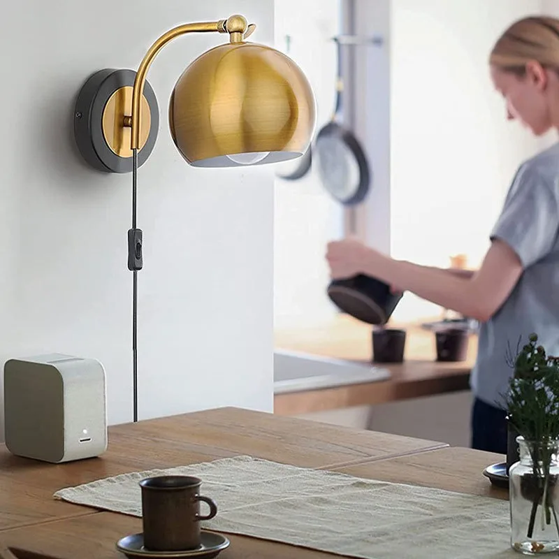 

Retro Living Room Bedroom Study Bedside Lamp Industrial Design Simple Wall Lamp Light Source Adjustable Rotating Lamp Body