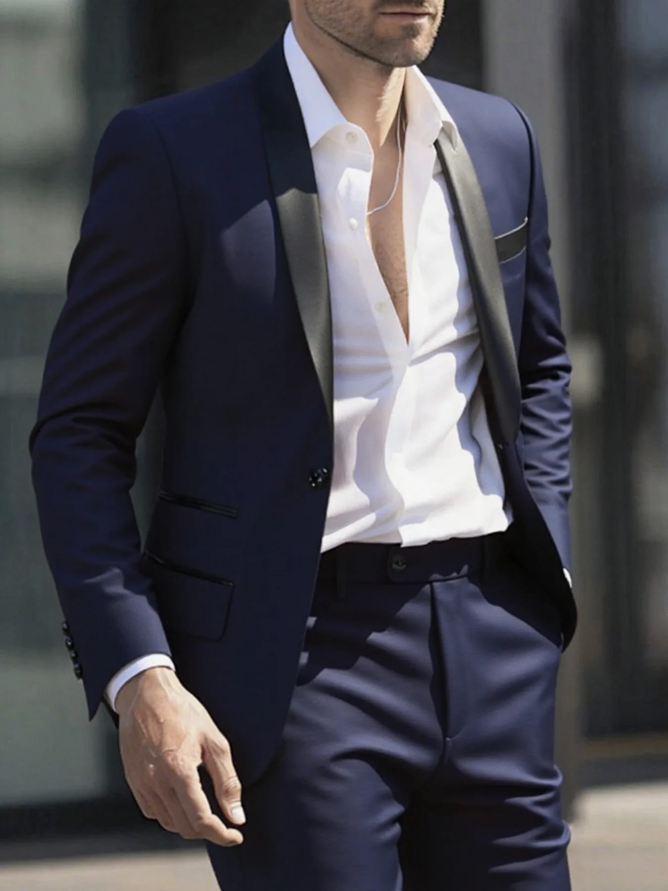 

Men's 2pcs Suit Set - Stylish Formal Jacket & Trousers for Weddings Events Gatherings