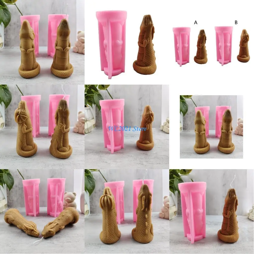 G5GC تنين رائع ثلاثي الأبعاد للرأس قالب من الراتنج مصنوع يدويًا شمعة للعلاج العطري من السيليكون لتزيين سطح المكتب للمنزل والمكتب #1