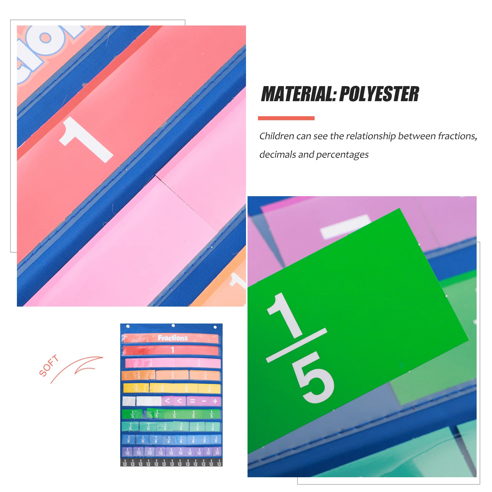 

1Set Fraction Cards Decimal Cards Premium Educational Math Learning Visual Tool for Preschool Classroom Home Study