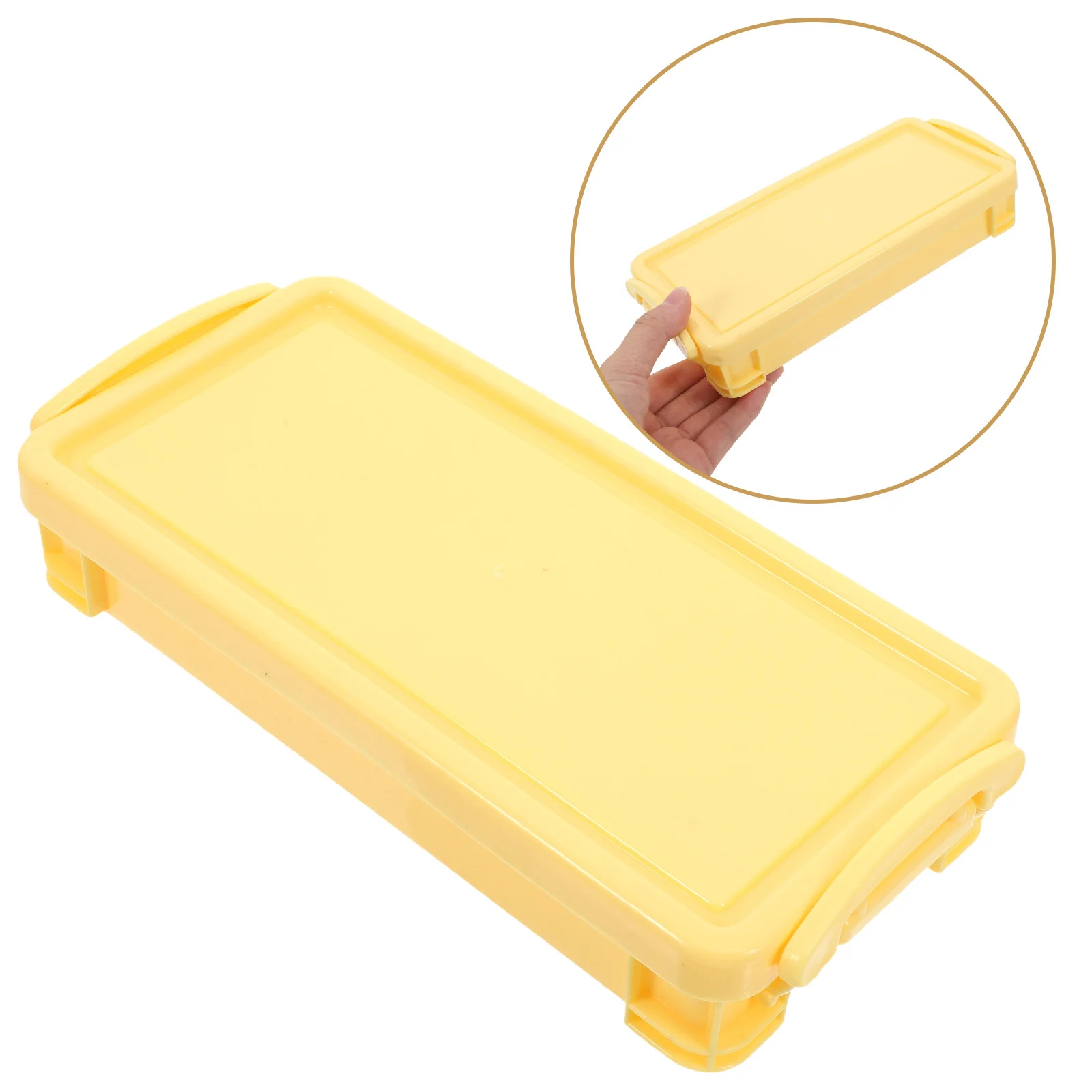 

Plastic Stackable Pencil Box Hard Case Snap-Tight Lid Pencil Organizer for Desk School Supplies Storage Organizer