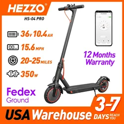 European And American Stock  HEZZO 350W Motor 36v10.4ah Battery Electric Scooter Mobile Phone APP Controlled Flding E- Scooter