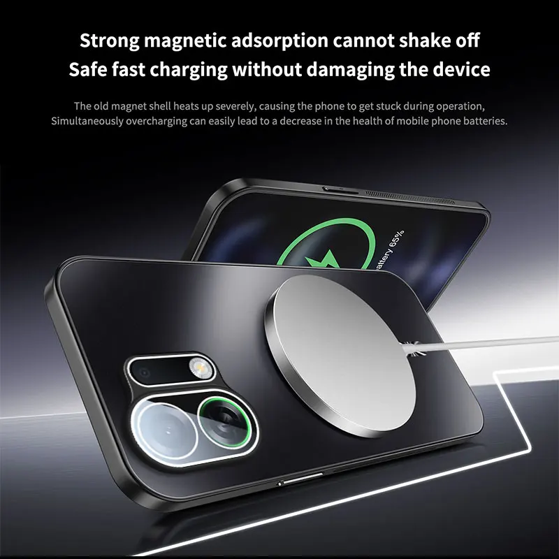 حافظة لهاتف OPPO K13 Turbo Pro جديدة AG غير لامعة غطاء مغناطيسي صلب لهاتف OPPO K13 Turbo ممتص للصدمات Funda