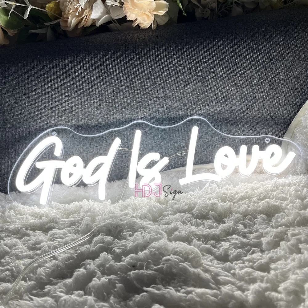 

God is Love светодиодный неоновая вывеска вечерние Bar декоративное настенное украшение для спальни бизнес неоновые лампы для светильников вывеска подарки