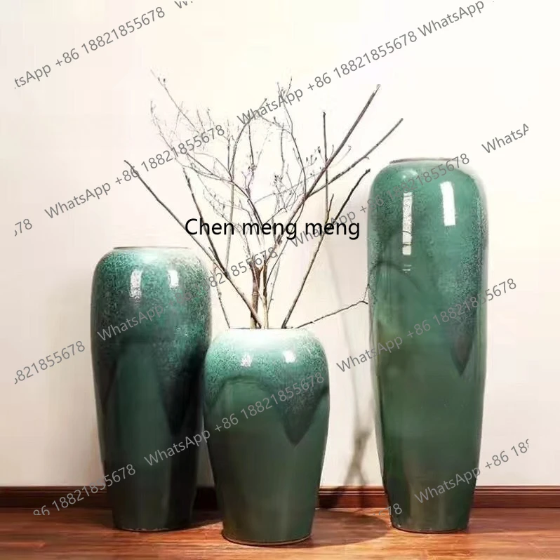 

New monochrome glazed porcelain, ceramic vase flower arrangement landscape vase ornament outdoor