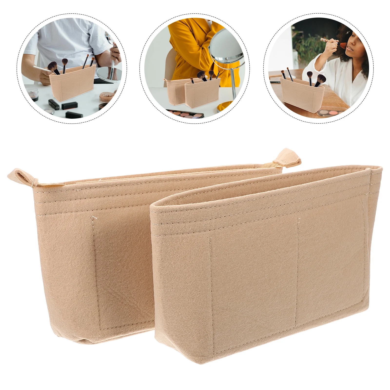 

2Pcs Purse Organizer Insert Felt Bag Liner Soft Lightweight Handbag Insert Organizer for Keys Wallet Cosmetics