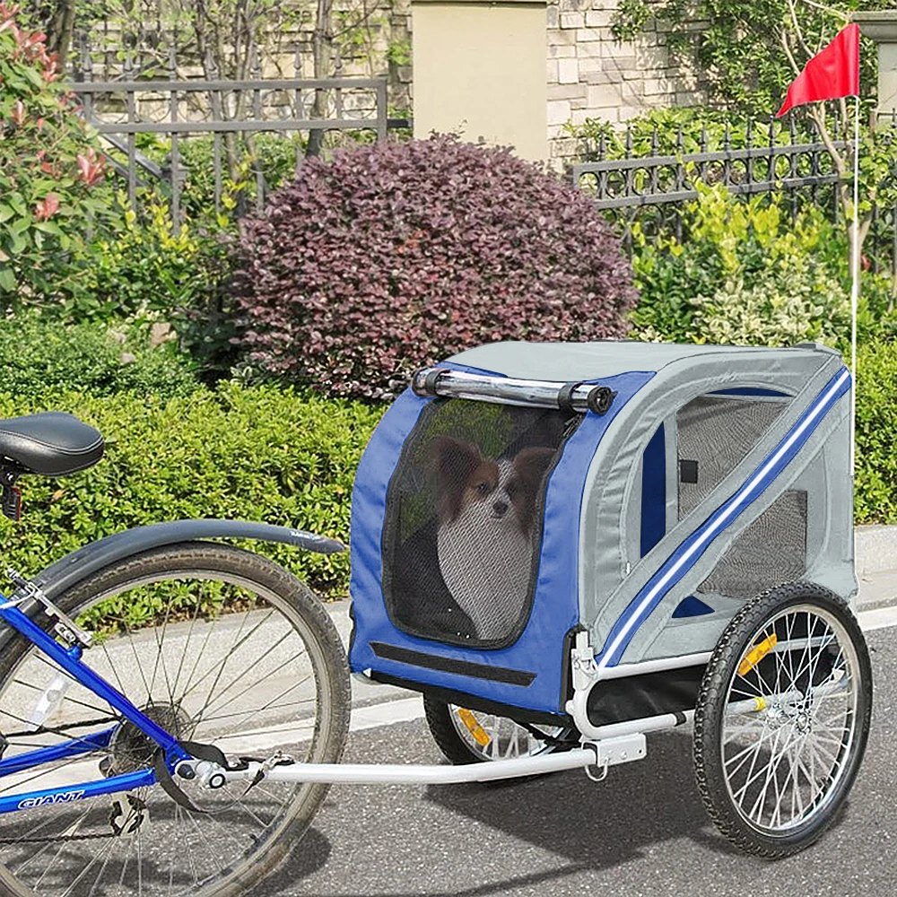 Fietskar voor honden, katten - rood/oranje/blauw/geel