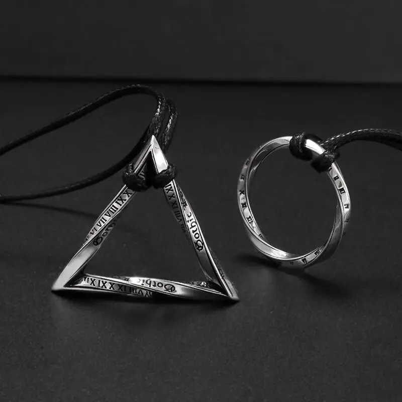 New Twisted Mobius Silver Color Pendant Men and Women Couple Hip Hop Student Pendant Anniversary Jewelry Gift