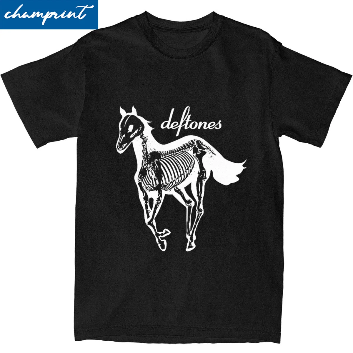 Retro Deftones White Pony Tshirts Men\'s O-neck Short Sleeve Tops 100%Cotton Tops