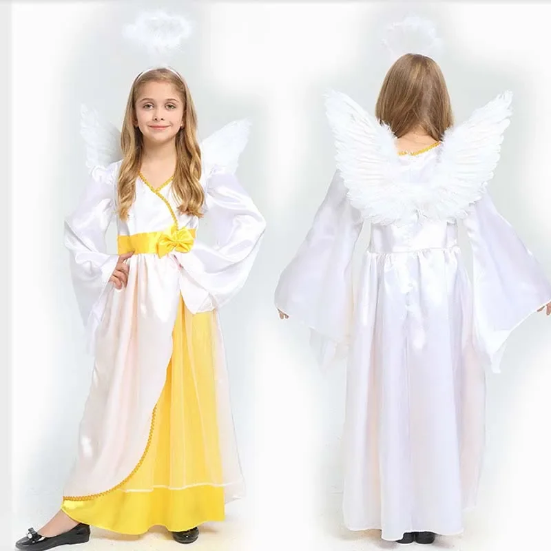 Kids Girls Princess Costume Children Angel  Costumes Carnival Birthday Party Purim Halloween Christmas Easter Cosplay