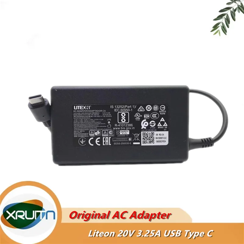 

Оригинальный адаптер переменного тока Liteon PA-1650-58 20 В 3,25 А 65 Вт USB-C типа C для ноутбука MSI Summit E13 Flip Evo A11MT MS-13P2, зарядное устройство