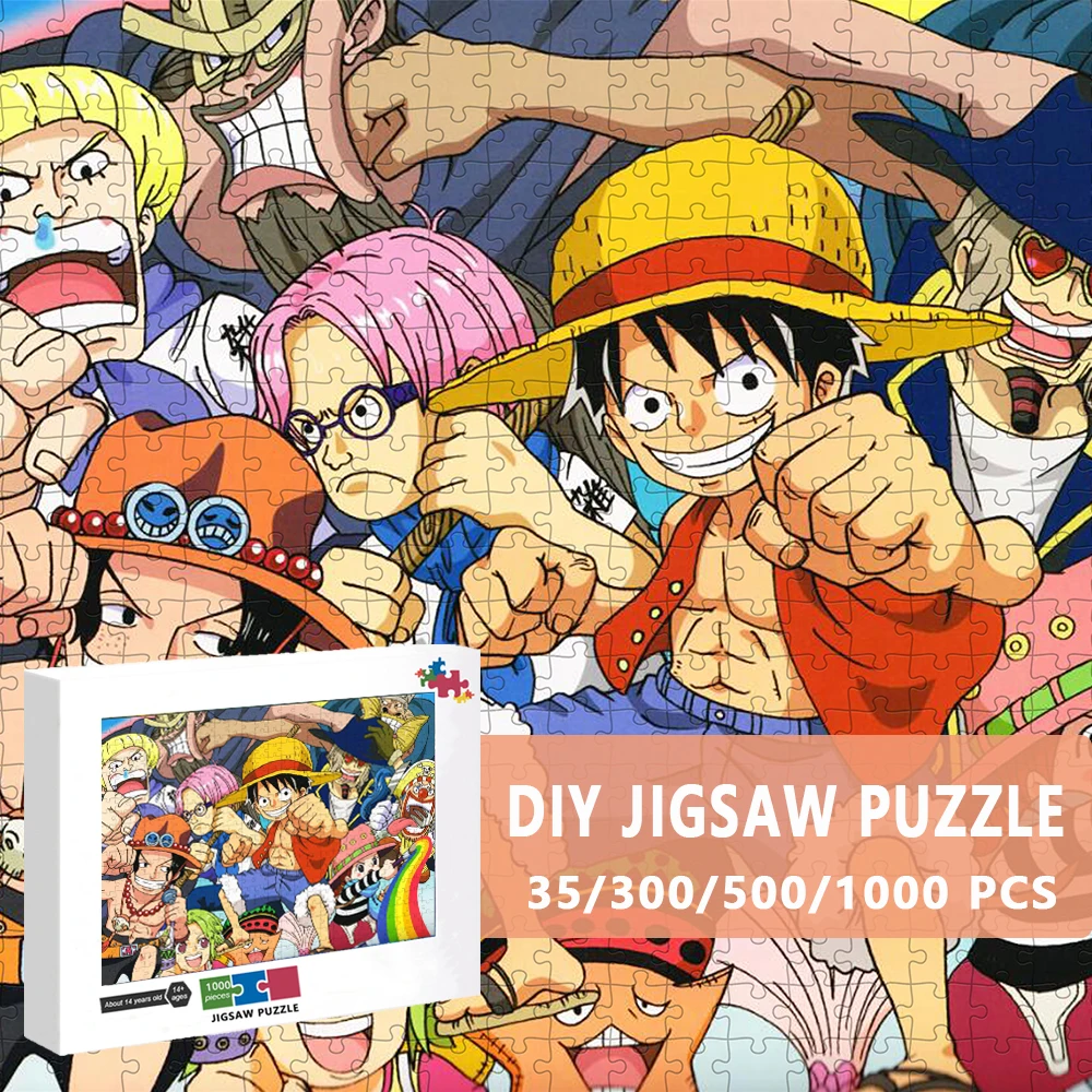 

1000Pcs One Piece Jigsaw Puzzle Monkey D Luffy Roronoa Zoro Anime Puzzles Diy Cartoon Children Educational Toys Kids Gift