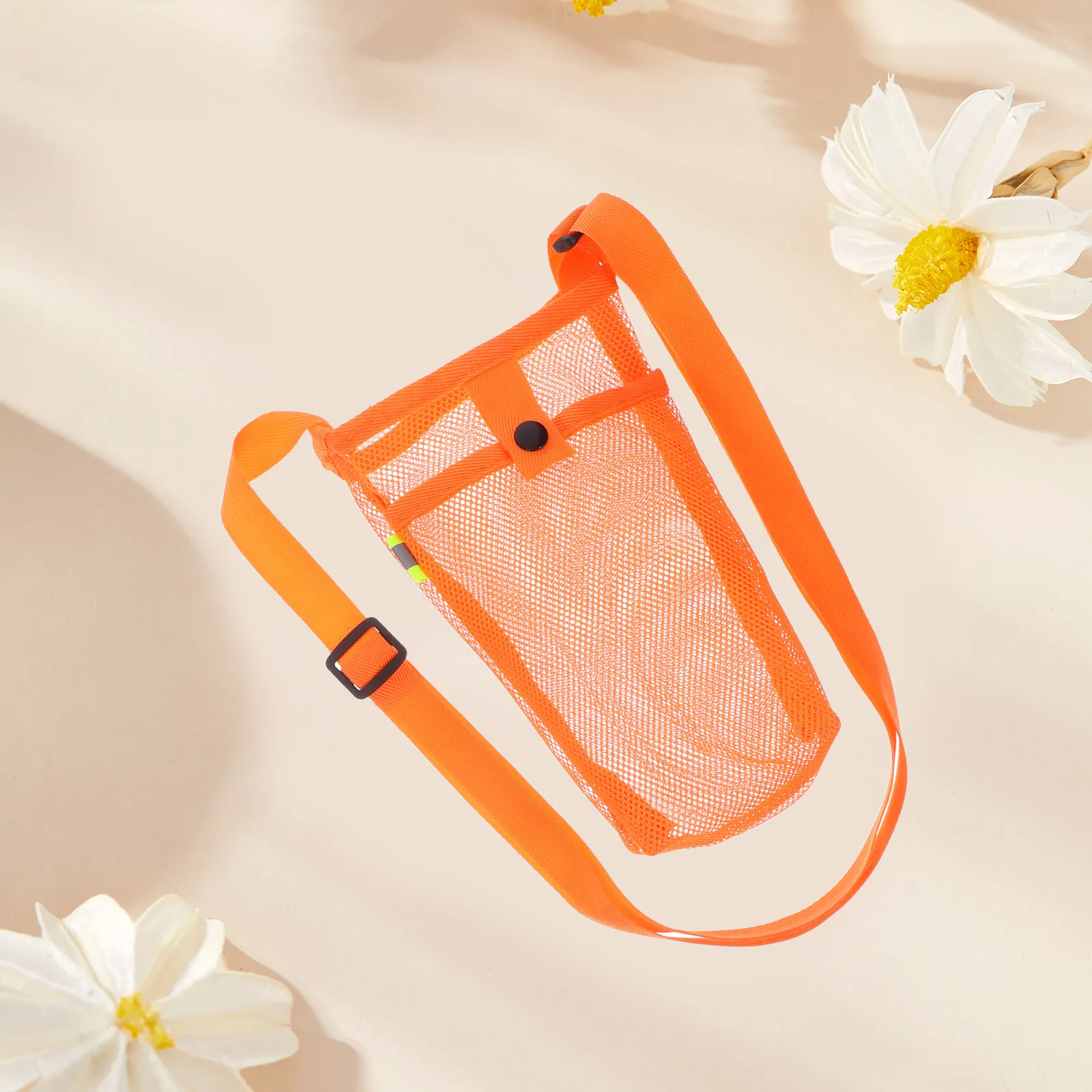 

2Pcs Foldable Water Bottle Carrier Bag Lightweight Mesh Sling Holder Adjustable Shoulder Strap for Hiking Camping Outdoor Sports