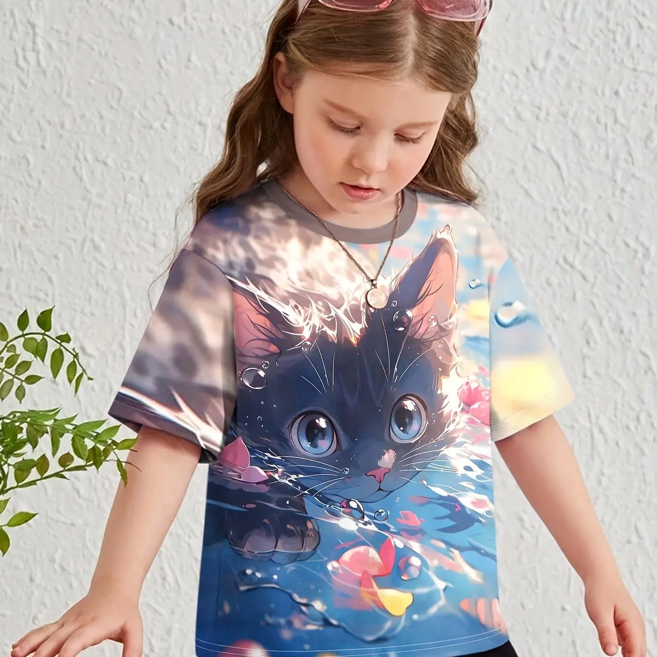 Childrens Clothing Girl Clothes Short Sleeve Girl T-Shirt Cartoon Animals Print Casual O-Neck Girl Top Tee Kids Summer Clothes