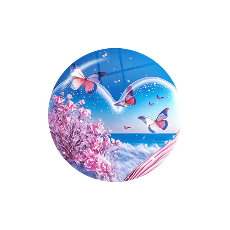 Fantasy Shell Seaside Scenery Pattern 10pcs 12mm/16mm/18mm/20mm/25mm/30mm Round Photo Glass Cabochon Demo Flat Back Making