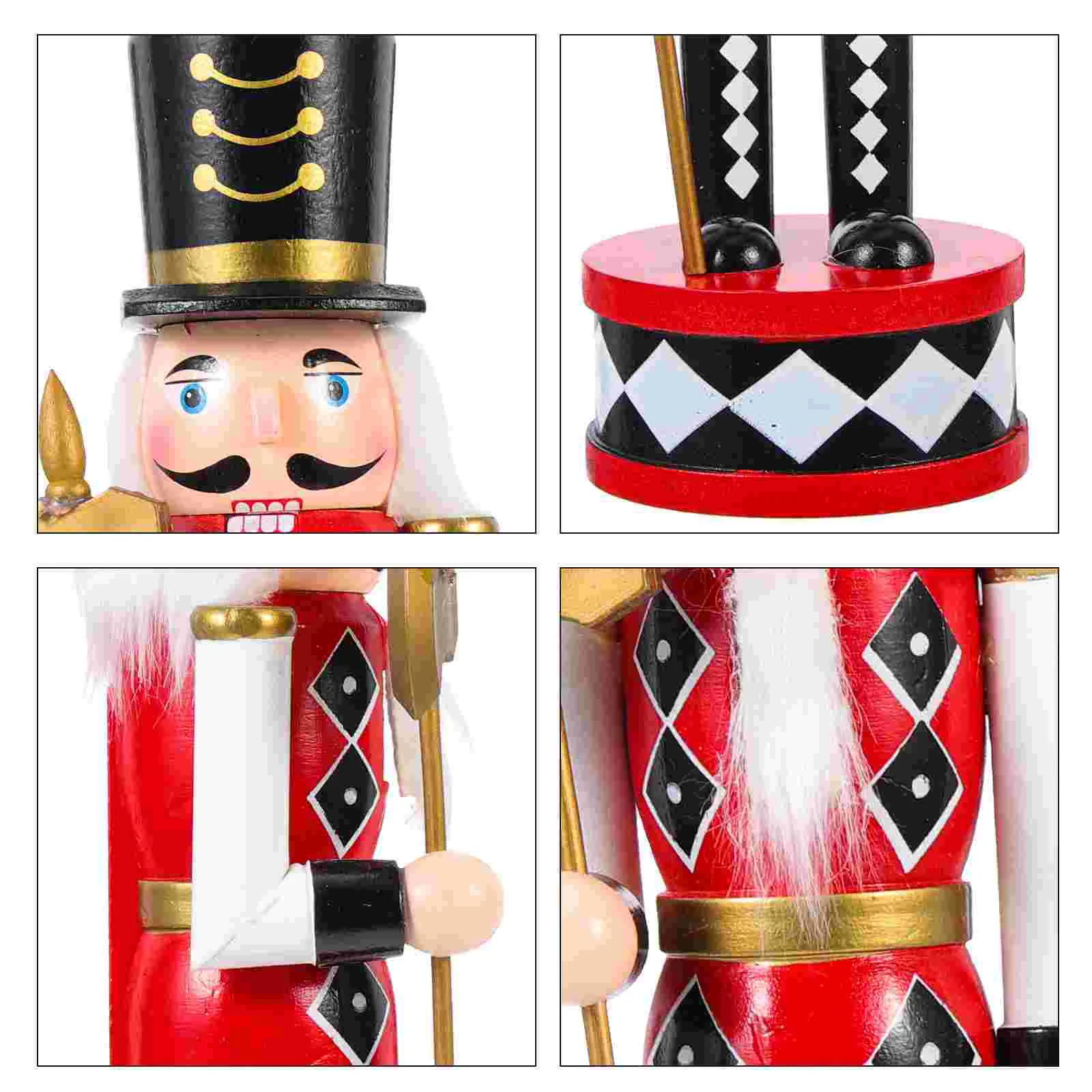 Standing Drum Nutcracker Xmas Table Ornament Giant Soldier Decor Wood Nutcrackers