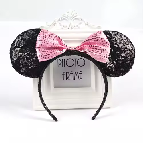 Mouse Ears Headhand for Girls Adults Cute Cartoon Party Cosplay Hair Accessories Sequin Bows Hairband Toys - Image 24