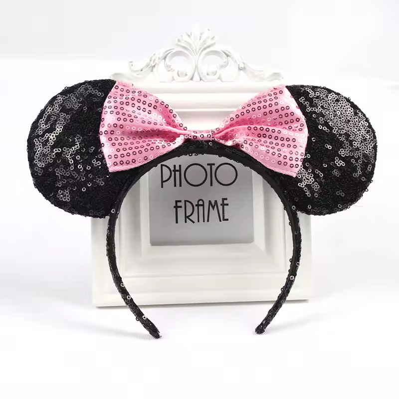 Mouse Ears Headhand for Girls Adults Cute Cartoon Party Cosplay Hair Accessories Sequin Bows Hairband Toys - Image 24