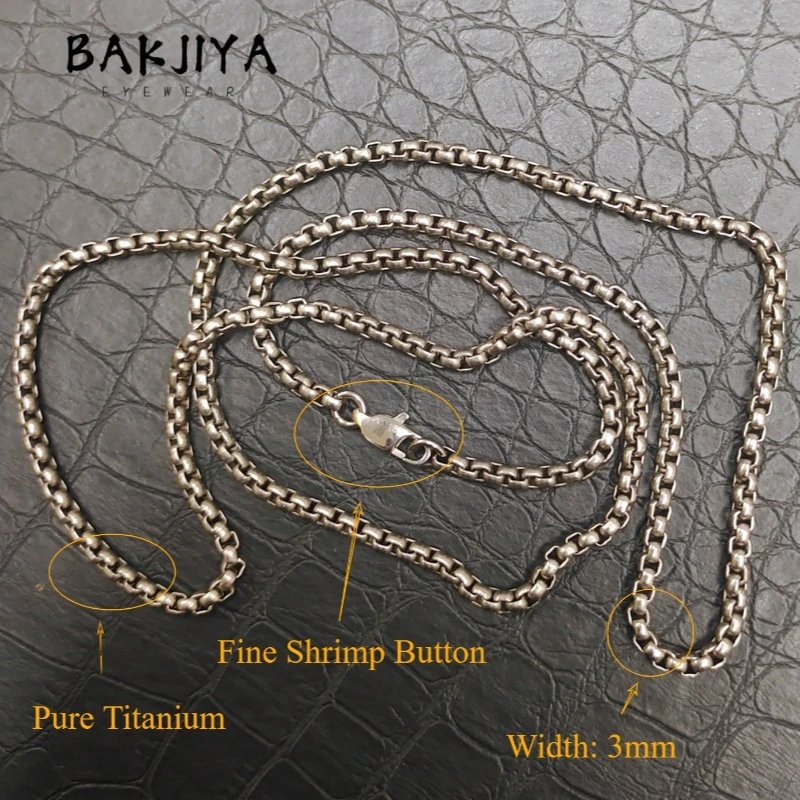 

Unisex Hypoallergenic Titanium Necklace for Sensitive Skin 3mm Square Rolo Box Chain, Comfort Wear, Fashion Gift for Men/Women