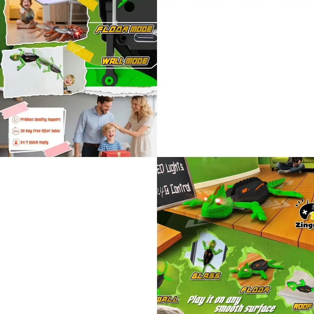 J2HD Wall Crawler Geckos, Rechargeable Remote Control Robot Kids Toy up Wall