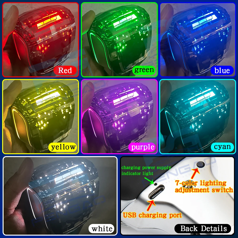 

For Toyota Mazda Hyundai Chrysler Mitsubishi Peugeot Dodge car interior accessories LED color music lights gear shift knobs