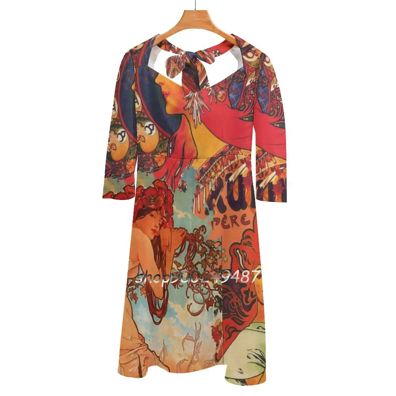 Klimt Sweetheart Knot Flared Dress Fashion Design Large Size Loose Dress Gustav Klimt Art Nouveau Modernism Vienna