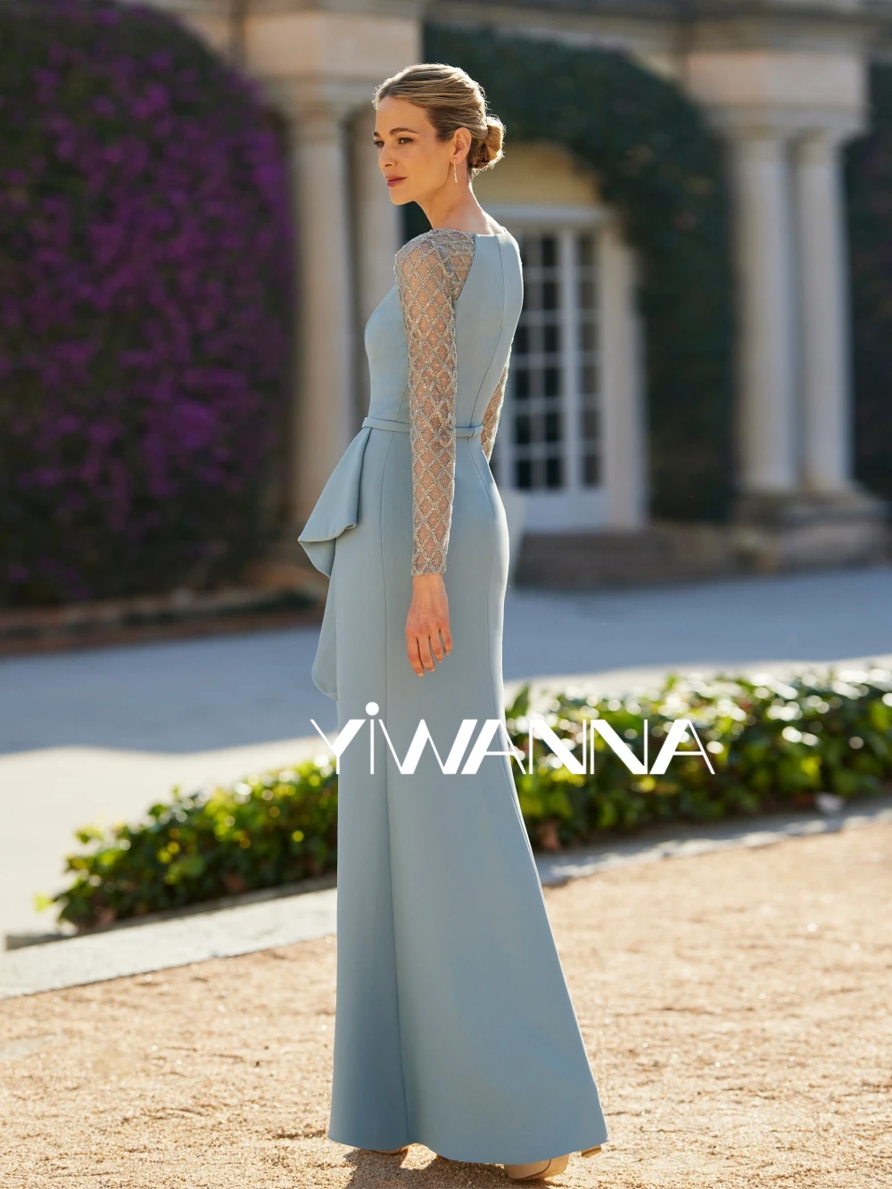 2024 Modest Long Sleeve Mother Of The Bride Dress For Wedding Sparkly Sequins Prom Dress Elegant Straight Long Evening Gown