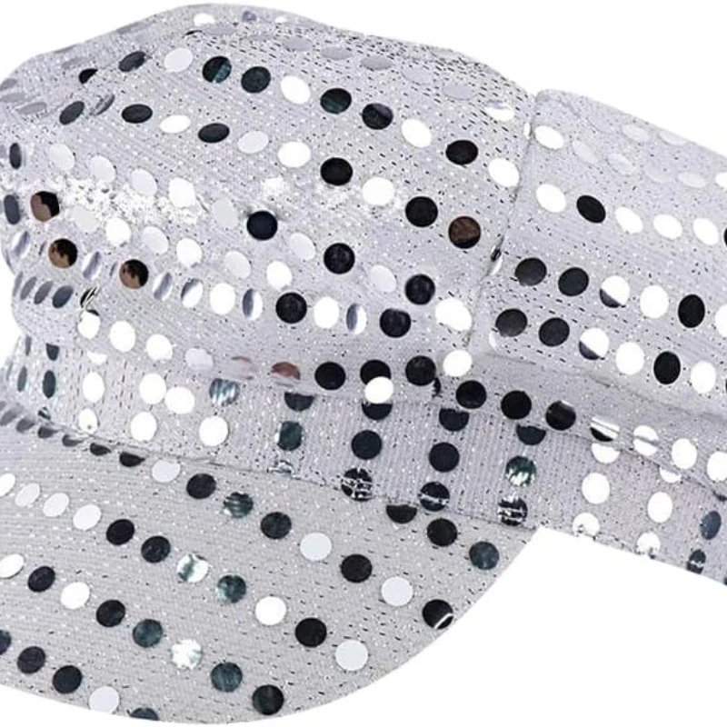 Glitzer Pailletten Hut Bling Kostüm Hut Retro Dress up Hut Baskenmütze Zeitungsjunge Mütze Geburtstag Party Tanz Hut Silber