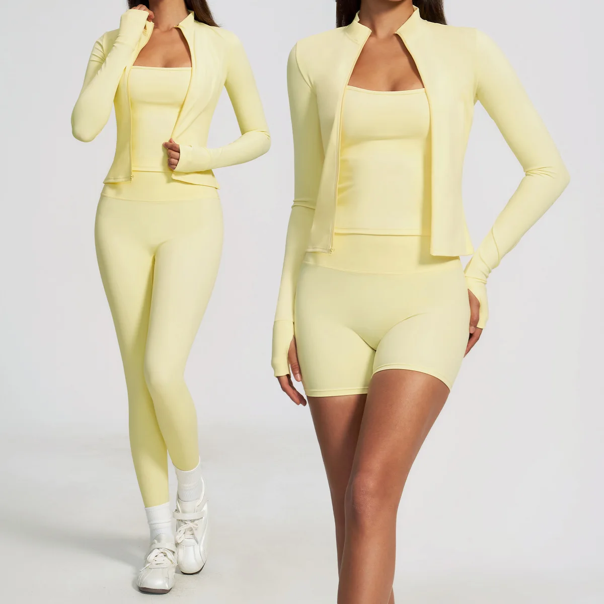 3PCS Yoga Set Nude Feeling Workout Sets Women Tracksuit Gym Push Up Fitness Running Workout Sportswear Sport Bra Leggings Suit