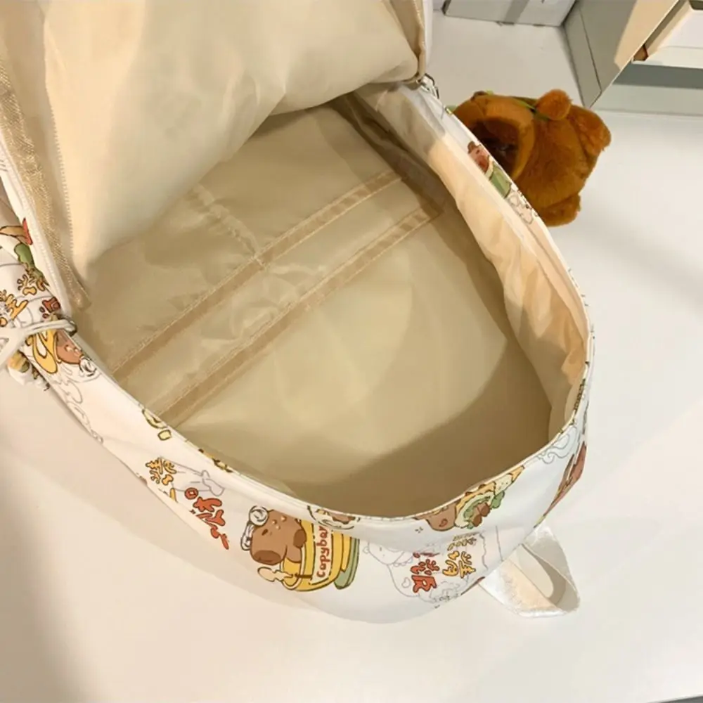 Sac à dos en nylon Capybara de dessin animé, sac à main drôle Kawaii, sac d'école, grande capacité, sac pour ordinateur portable étudiant