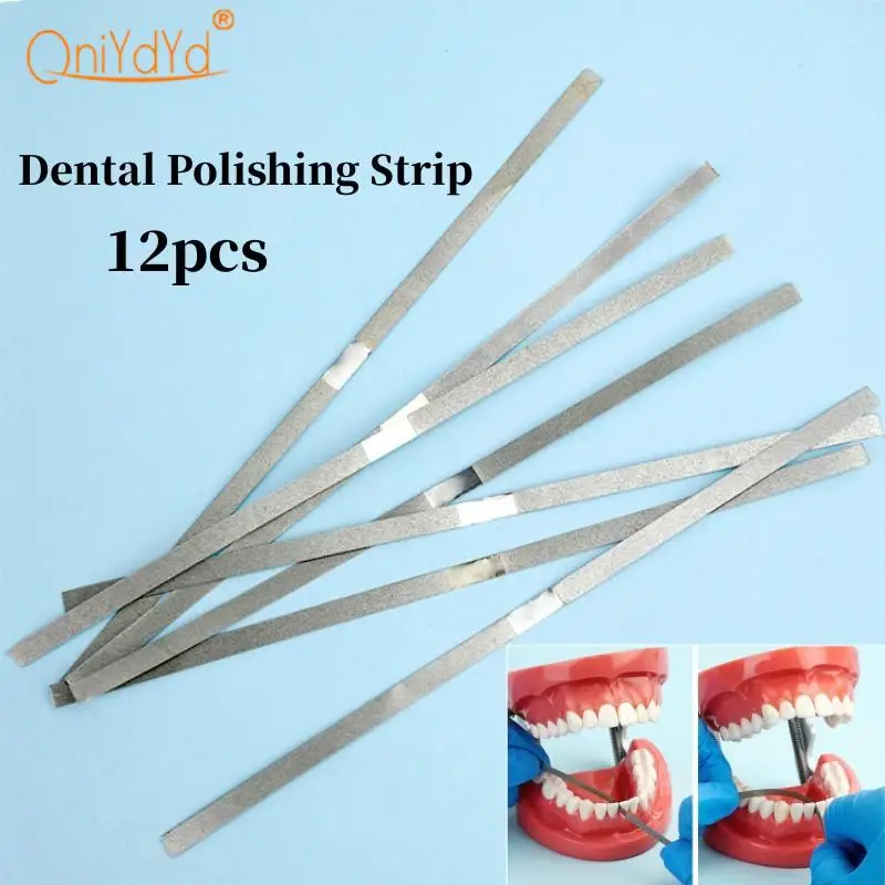 

12pcs 4mm Dental Metal Polishing Stick Strip Single Surface Polishing Materials Teeth Whitening Tool