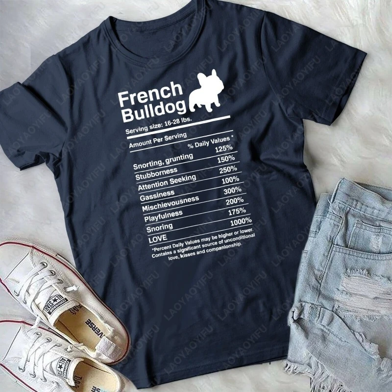 حقائق البلدغ الفرنسية التغذية مضحك Frenchie عاشق هدية التي شيرت للجنسين Camisetas فريد أزياء الصيف الرجال النساء القطن لطيف المحملة
