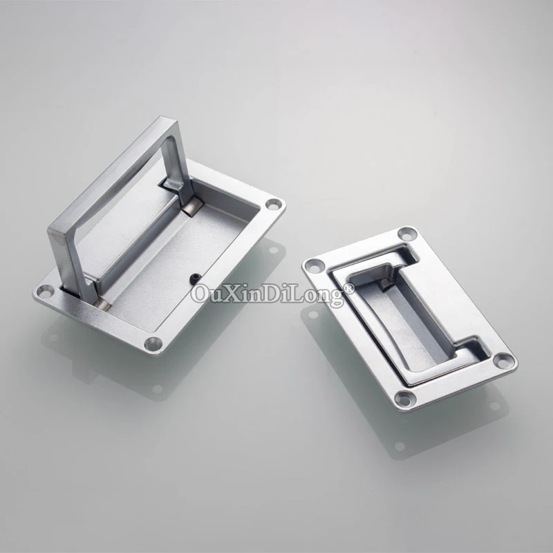 4PCS Recessed Industrial Handles Distribution Box Spring Folding Pulls Hidden Electric Cabinet Pulls Truck Van RV Pulls Handles