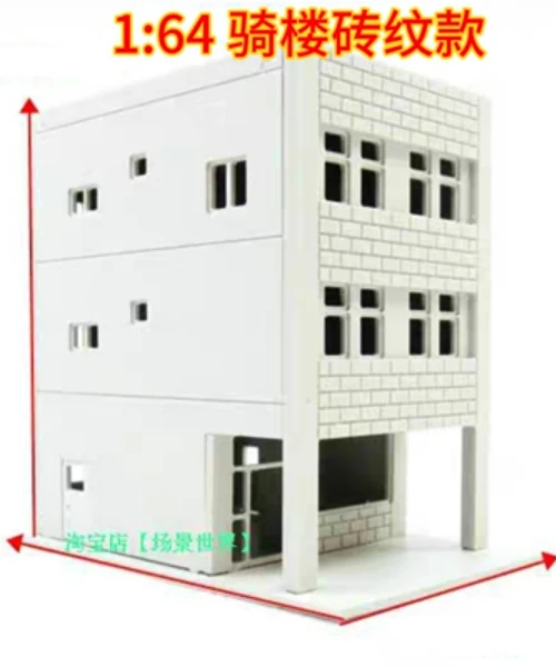 1:150/64 Scale Diorama Building Model Modern Railroad Commercial Building Scene Model Collection Gift