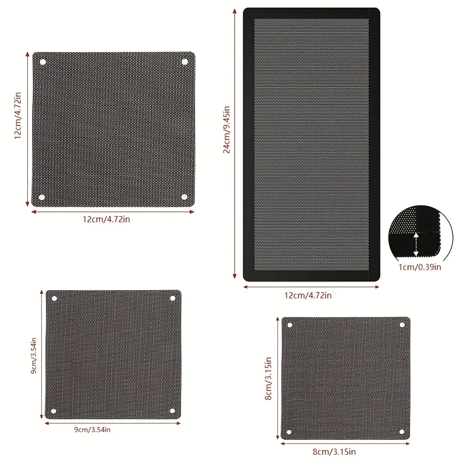 Magnetic dust filter for computer cases – PVC perforated mesh – suitable for top, bottom and side panels
