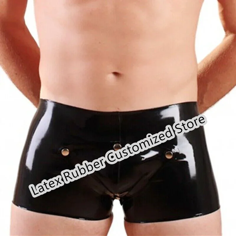 Latex Rubber Boxer Shorts with Crotch Piece Handmade Underwear 0.4mm