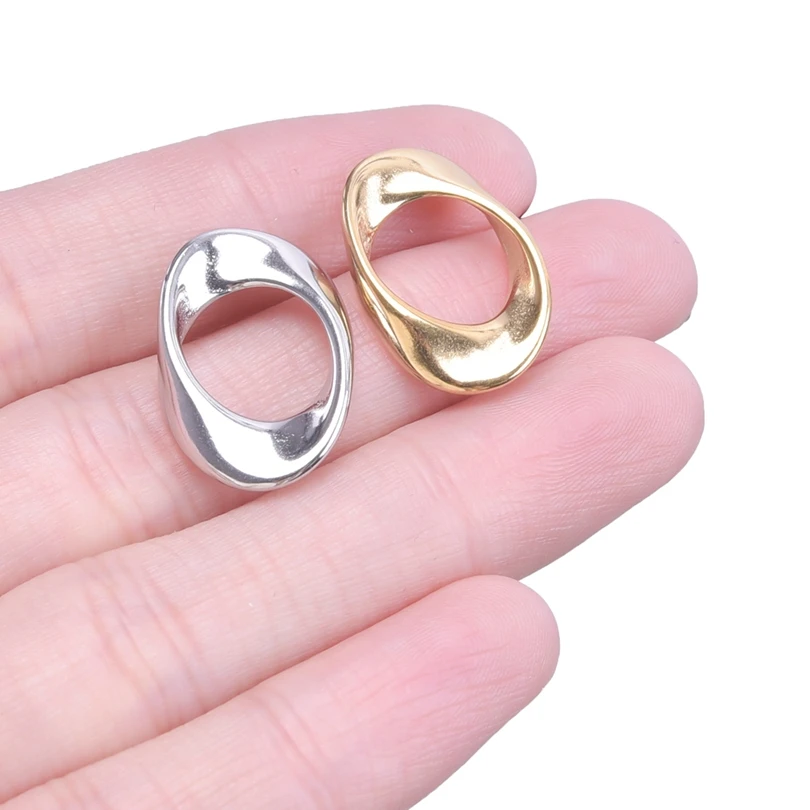 7pcs/Lot Stainless Steel Irregular Geometry Pendant Circular Hollow Out Gold Plated Charms Used To Making Necklace Accessories